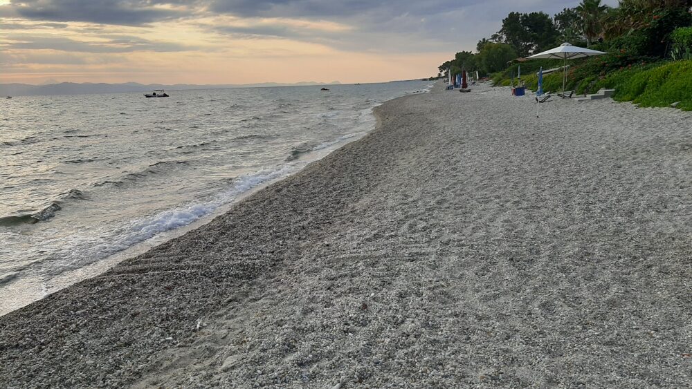Crystal clear sea water at Polychrono beach - near Theramvos Studios